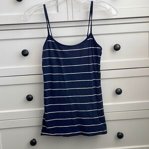 Forever 21 Women’s Navy & White Striped Tank Top w/ Spaghetti Straps - Small